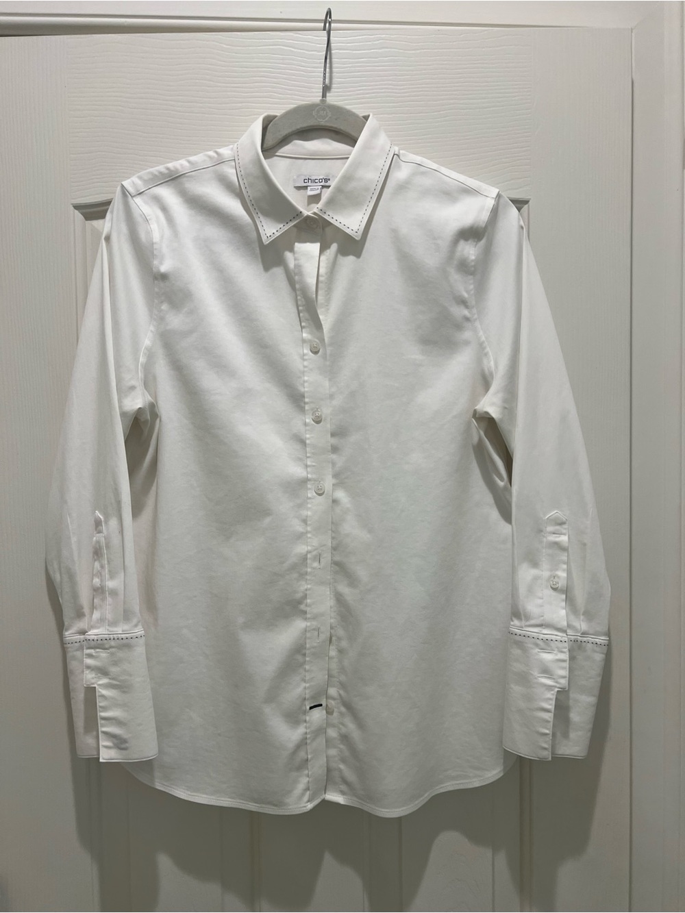 Chico's White Button-Up Dress Shirt